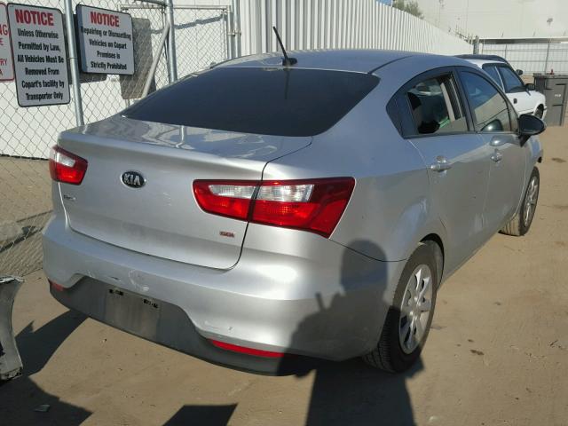 KNADM4A38G6548631 - 2016 KIA RIO LX SILVER photo 4