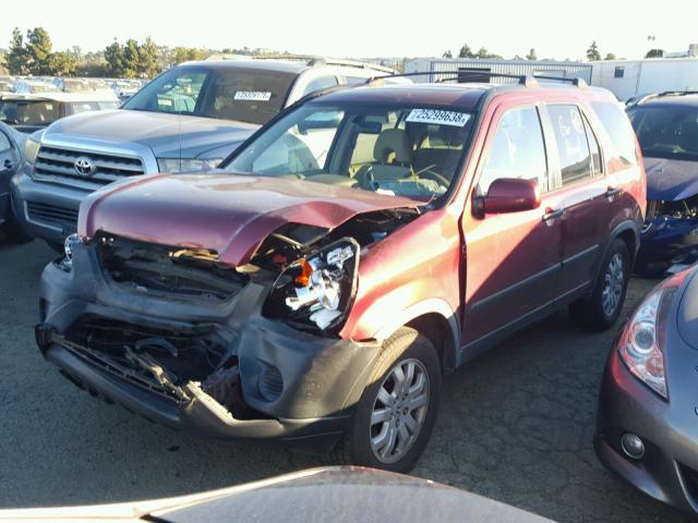 JHLRD788X5C029478 - 2005 HONDA CR-V EX RED photo 2