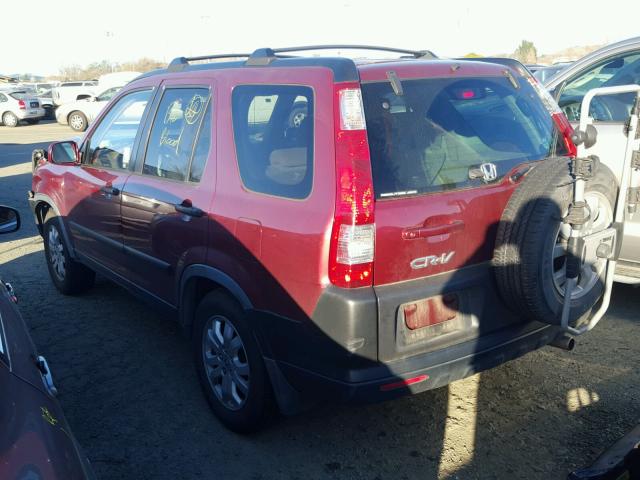 JHLRD788X5C029478 - 2005 HONDA CR-V EX RED photo 3