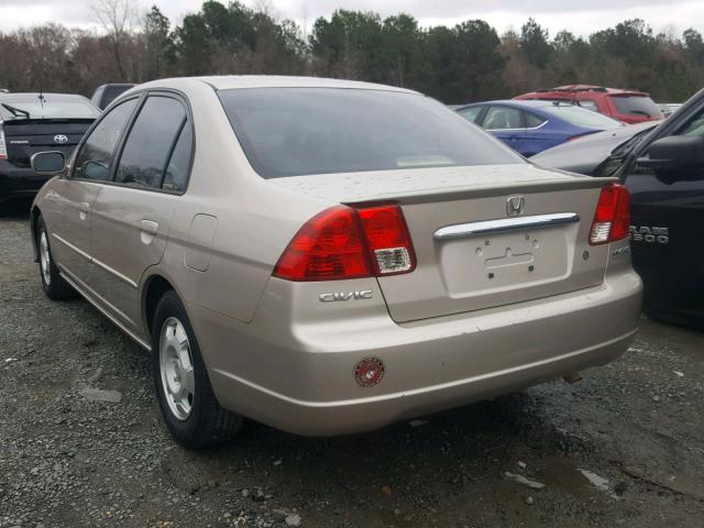 JHMES96653S002687 - 2003 HONDA CIVIC HYBR BEIGE photo 3