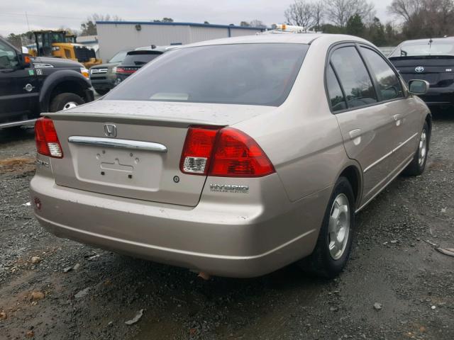 JHMES96653S002687 - 2003 HONDA CIVIC HYBR BEIGE photo 4