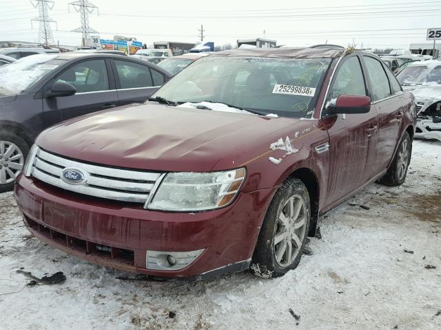 1FAHP24W08G171428 - 2008 FORD TAURUS SEL BURGUNDY photo 2