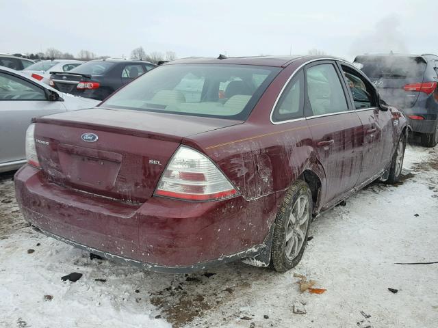 1FAHP24W08G171428 - 2008 FORD TAURUS SEL BURGUNDY photo 4