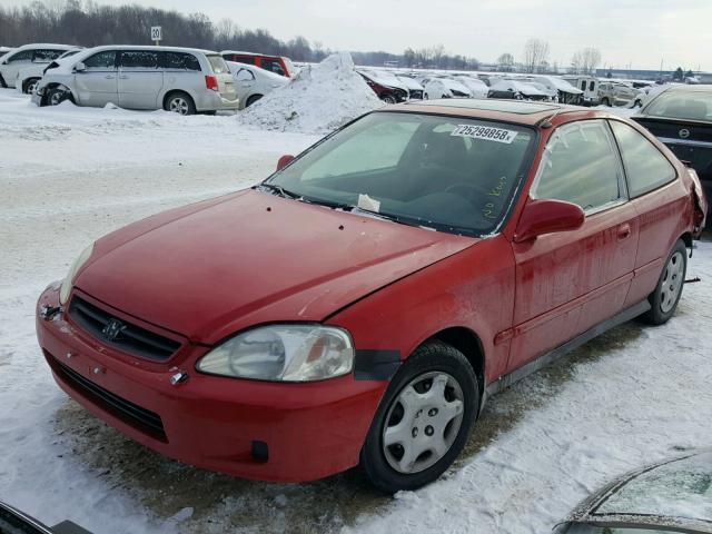 1HGEJ8243YL025584 - 2000 HONDA CIVIC EX წითელი ფოტო 2
