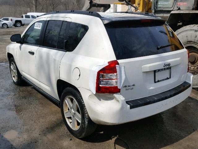 1J8FF47W67D277550 - 2007 JEEP COMPASS WHITE photo 3