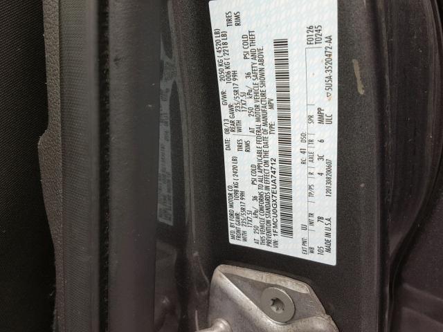 1FMCU0GX7EUA74712 - 2014 FORD ESCAPE SE GRAY photo 10