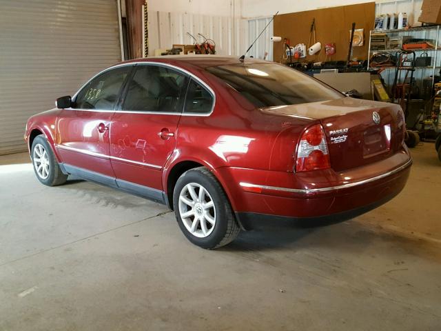 WVWPD63B24E128705 - 2004 VOLKSWAGEN PASSAT GLS BURGUNDY photo 3