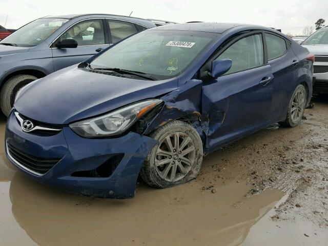 5NPDH4AE3GH759301 - 2016 HYUNDAI ELANTRA SE BLUE photo 2