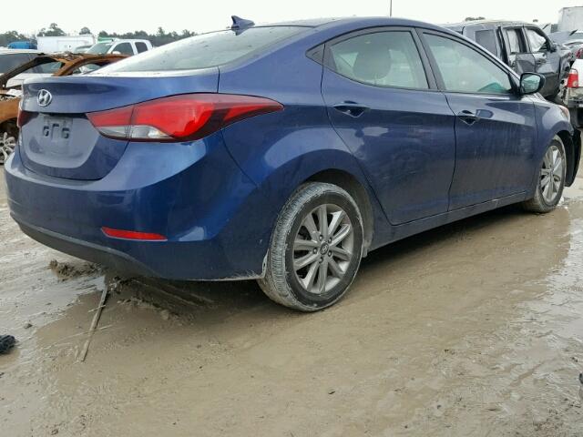 5NPDH4AE3GH759301 - 2016 HYUNDAI ELANTRA SE BLUE photo 4