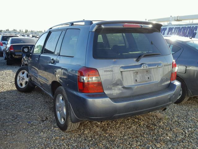 JTEEP21A940033214 - 2004 TOYOTA HIGHLANDER BLUE photo 3