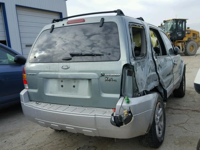 1FMCU95H95KD16542 - 2005 FORD ESCAPE HEV GREEN photo 4