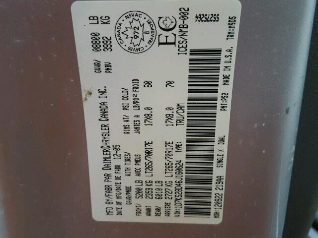 1D7KS28D46J160624 - 2006 DODGE RAM 2500 S SILVER photo 10