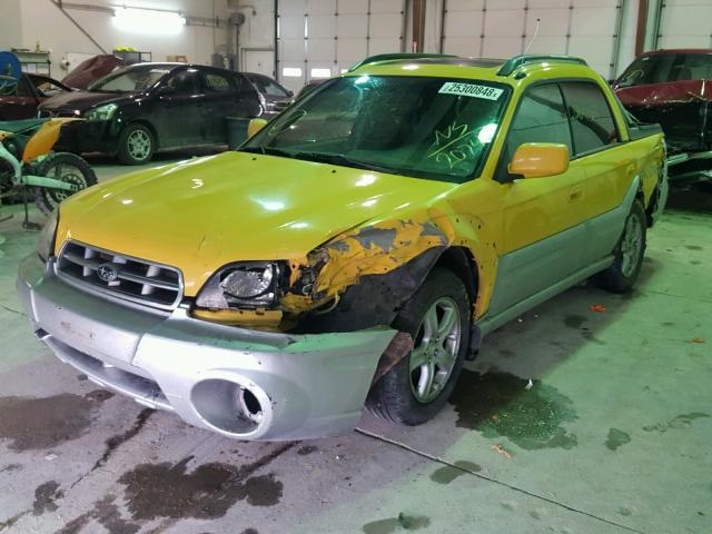 4S4BT61C737102074 - 2003 SUBARU BAJA YELLOW photo 2