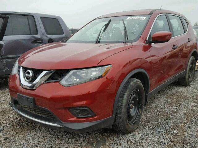 KNMAT2MT8GP614095 - 2016 NISSAN ROGUE S RED photo 2