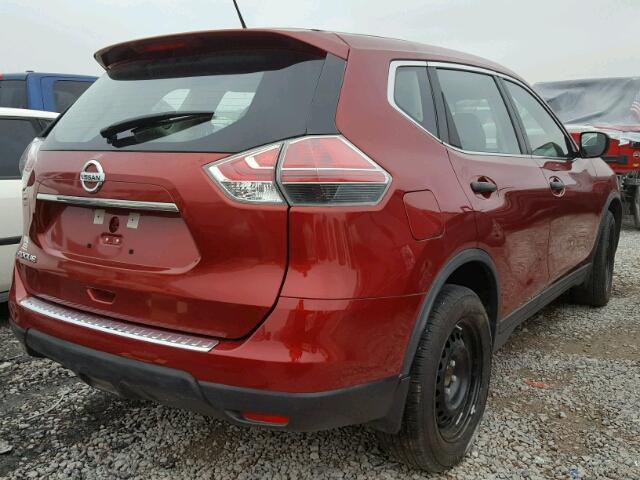 KNMAT2MT8GP614095 - 2016 NISSAN ROGUE S RED photo 4