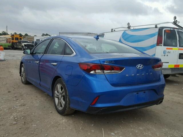 5NPE34AF1JH596781 - 2018 HYUNDAI SONATA SPO BLUE photo 3