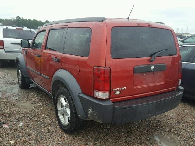 1D8GT28KX7W577098 - 2007 DODGE NITRO SXT RED photo 3