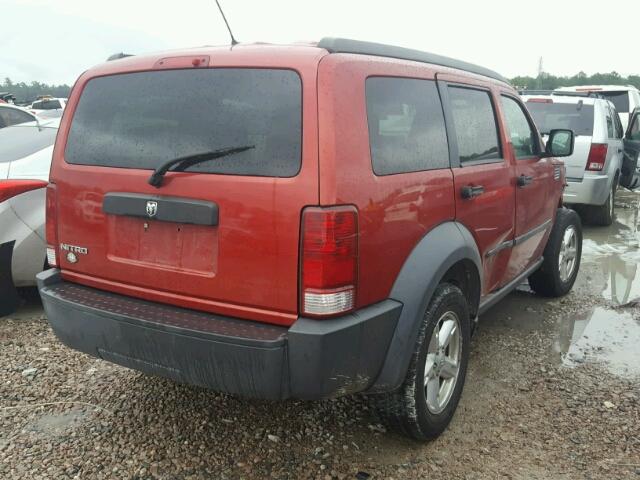 1D8GT28KX7W577098 - 2007 DODGE NITRO SXT RED photo 4