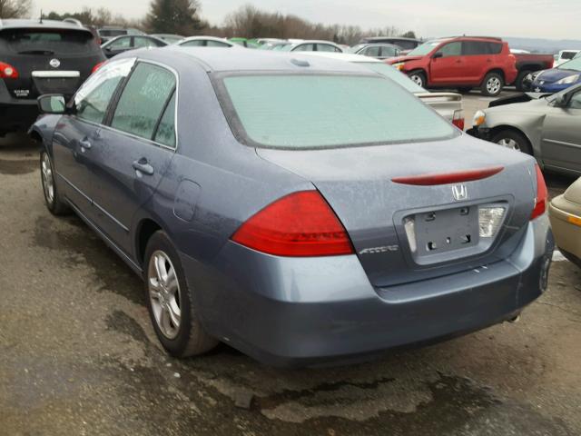 1HGCM567X7A043379 - 2007 HONDA ACCORD EX BLUE photo 3