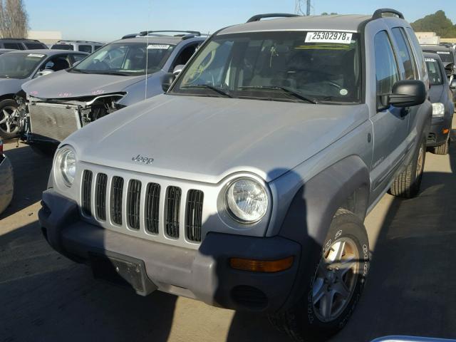 1J4GL48K64W284492 - 2004 JEEP LIBERTY SP SILVER photo 2