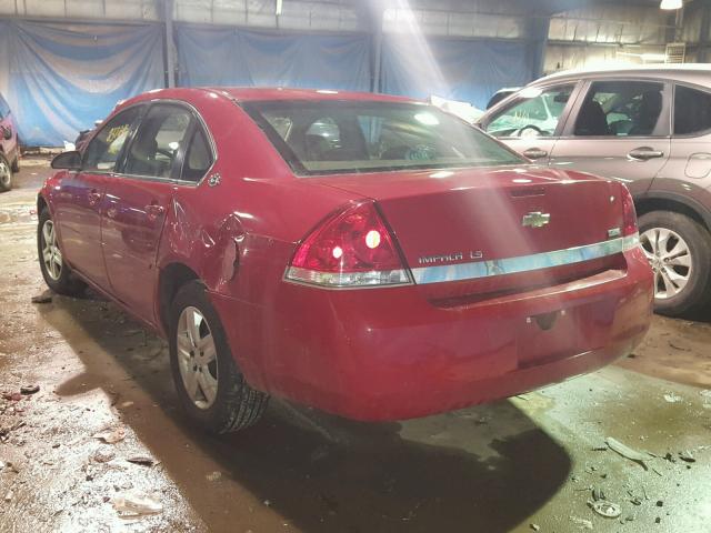 2G1WB58K889196674 - 2008 CHEVROLET IMPALA LS RED photo 3