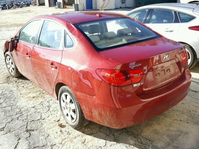 KMHDU46D38U313213 - 2008 HYUNDAI ELANTRA GL RED photo 3