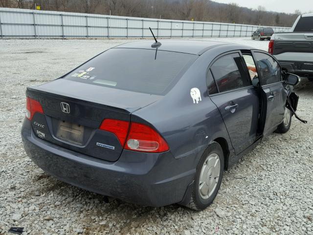 JHMFA36218S024128 - 2008 HONDA CIVIC HYBR BLUE photo 4