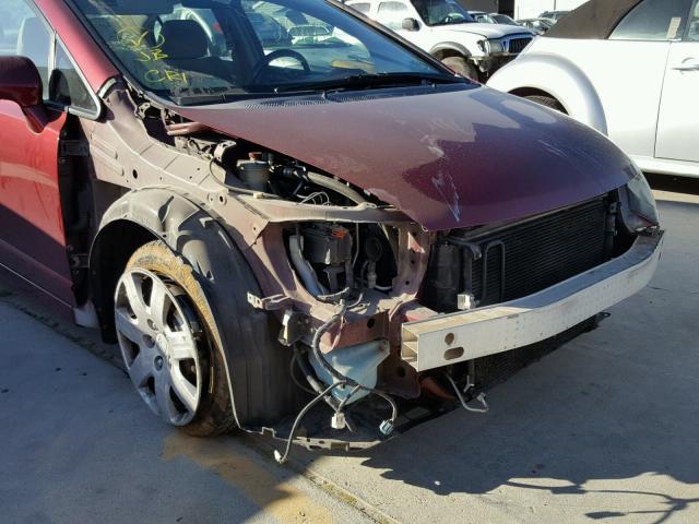 1HGFA16526L057387 - 2006 HONDA CIVIC LX MAROON photo 9