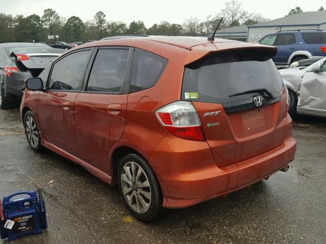 JHMGE8H59CC036737 - 2012 HONDA FIT SPORT ORANGE photo 3