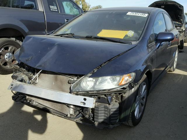 1HGFA46559L000736 - 2009 HONDA CIVIC GX BLUE photo 2