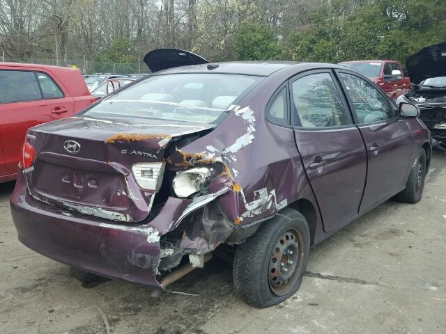 KMHDU46D19U608618 - 2009 HYUNDAI ELANTRA GL PURPLE photo 4