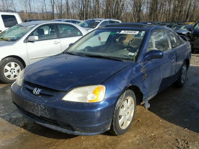 1HGEM22942L028436 - 2002 HONDA CIVIC EX BLUE photo 2