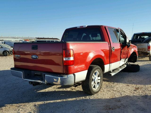 1FTPW12V87KD62930 - 2007 FORD F150 SUPER RED photo 4