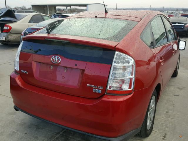 JTDKB20U497882215 - 2009 TOYOTA PRIUS RED photo 4