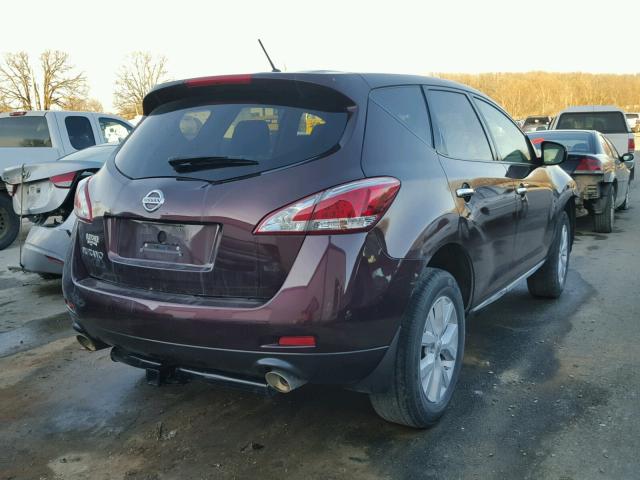 JN8AZ1MU3EW421037 - 2014 NISSAN MURANO S MAROON photo 4