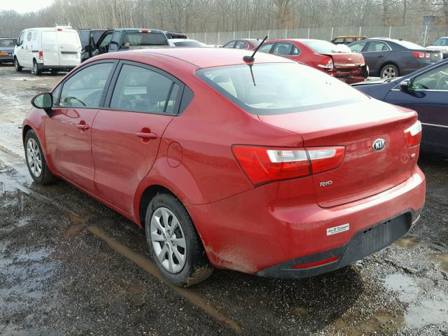 KNADM4A31E6385186 - 2014 KIA RIO LX RED photo 3