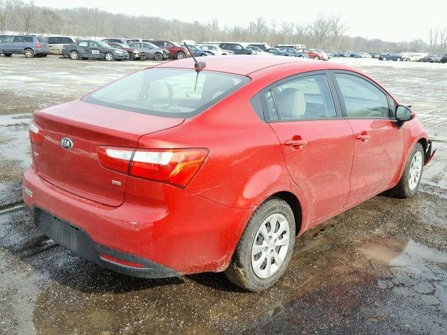 KNADM4A31E6385186 - 2014 KIA RIO LX RED photo 4