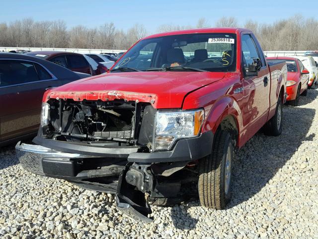 1FTMF1CM9EKD05805 - 2014 FORD F150 RED photo 2