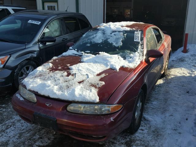 1G3NL52T61C137445 - 2001 OLDSMOBILE ALERO GL BURGUNDY photo 2