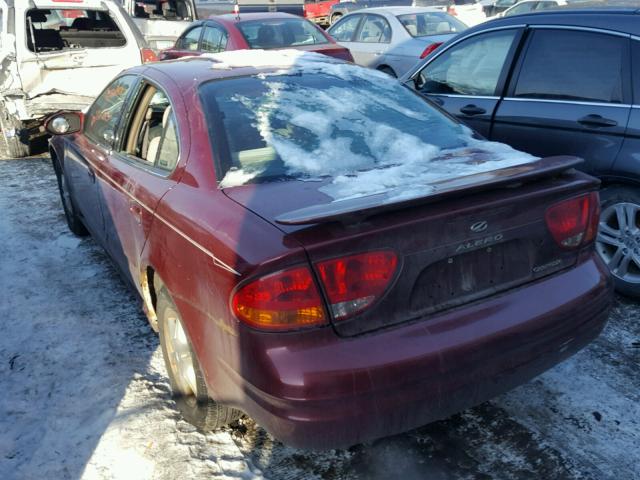 1G3NL52T61C137445 - 2001 OLDSMOBILE ALERO GL BURGUNDY photo 3