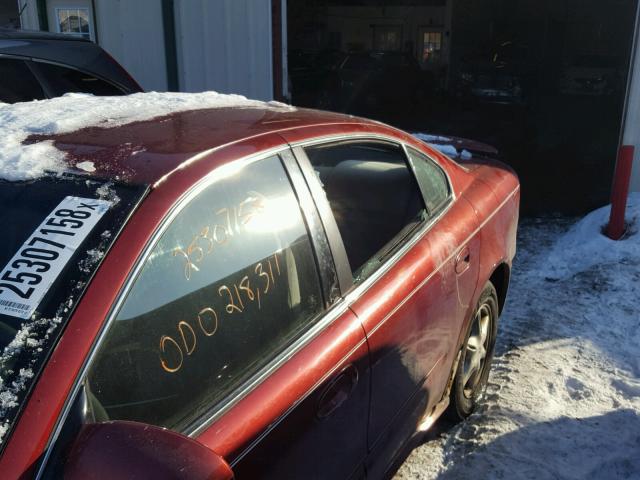 1G3NL52T61C137445 - 2001 OLDSMOBILE ALERO GL BURGUNDY photo 9