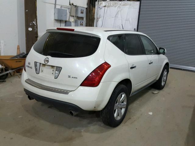 JN8AZ08W66W518501 - 2006 NISSAN MURANO SL WHITE photo 4