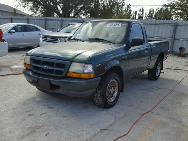 1FTYR10C0XPA53002 - 1999 FORD RANGER GREEN photo 2