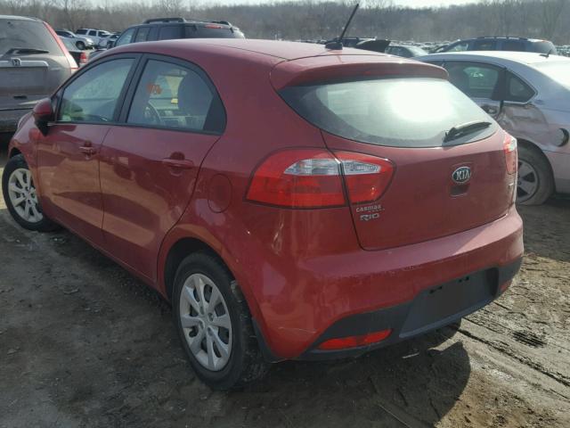 KNADM5A35E6358501 - 2014 KIA RIO LX RED photo 3