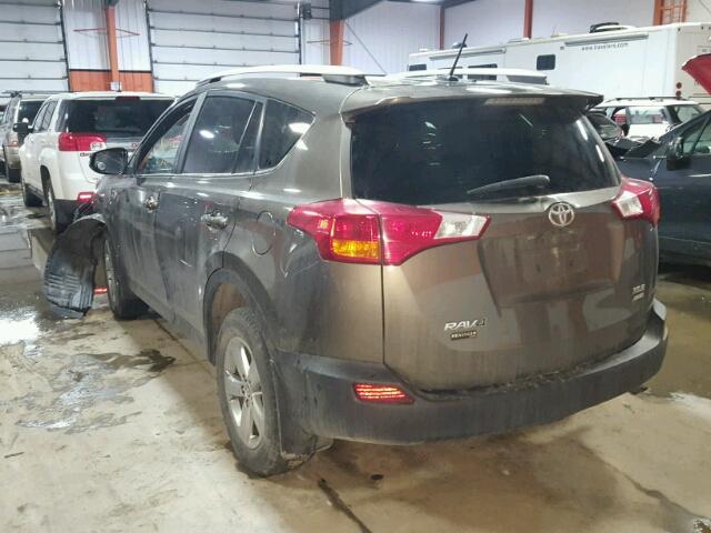 2T3RFREV7FW244201 - 2015 TOYOTA RAV4 XLE BROWN photo 3