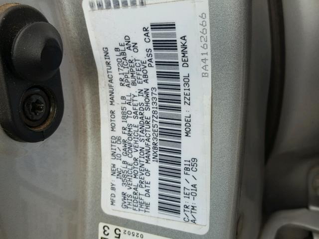 1NXBR32E57Z813373 - 2007 TOYOTA COROLLA CE SILVER photo 10