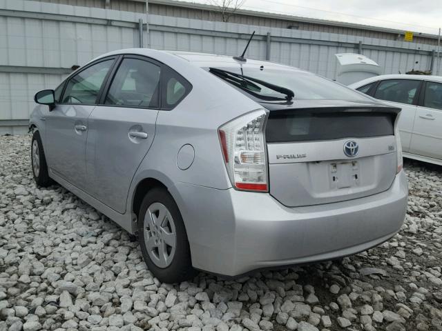 JTDKN3DU2B0251128 - 2011 TOYOTA PRIUS SILVER photo 3