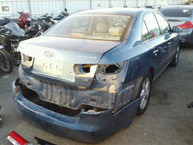 5NPEU46FX7H172532 - 2007 HYUNDAI SONATA SE BLUE photo 4