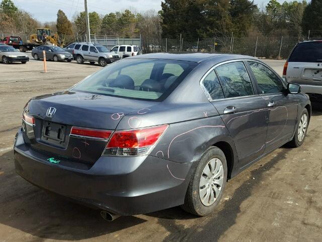 1HGCP2F39CA215981 - 2012 HONDA ACCORD LX GRAY photo 4