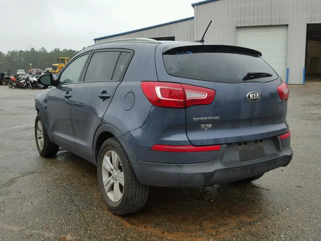 KNDPB3A20D7393909 - 2013 KIA SPORTAGE B BLUE photo 3